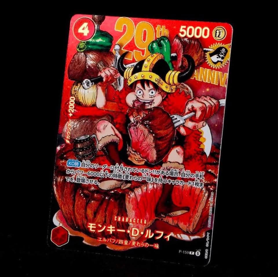 Monkey D. Luffy P-159, the One Piece Card Game 29th anniversary promo